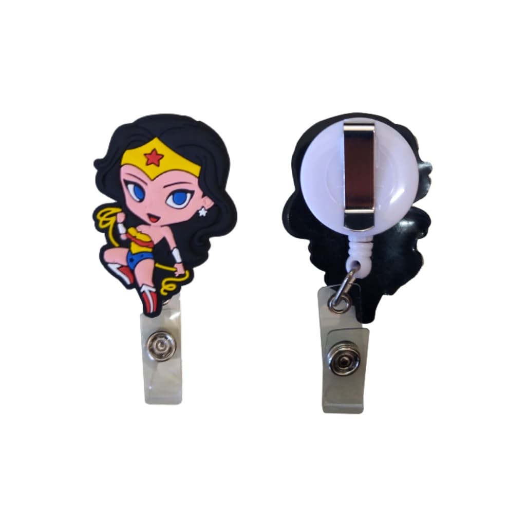 Porta Crachá Retrátil Personalizado Mulher Maravilha