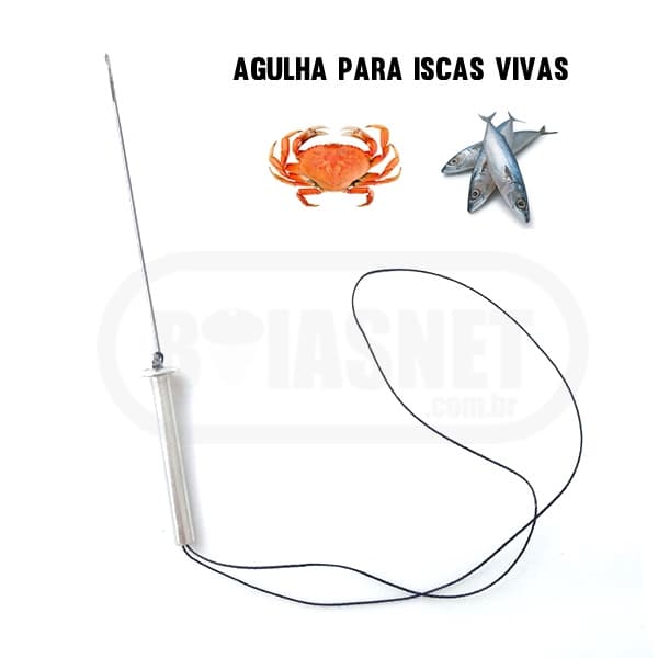 Agulha de pesca para isca artificial, isca viva, caranguejo, sardinhas ou peixes