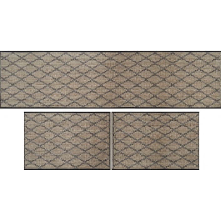 Jogo de Tapete de Cozinha Sisal Look 3 Peças Antiderrapante Durável Kit de tapetes cozinha Rayza