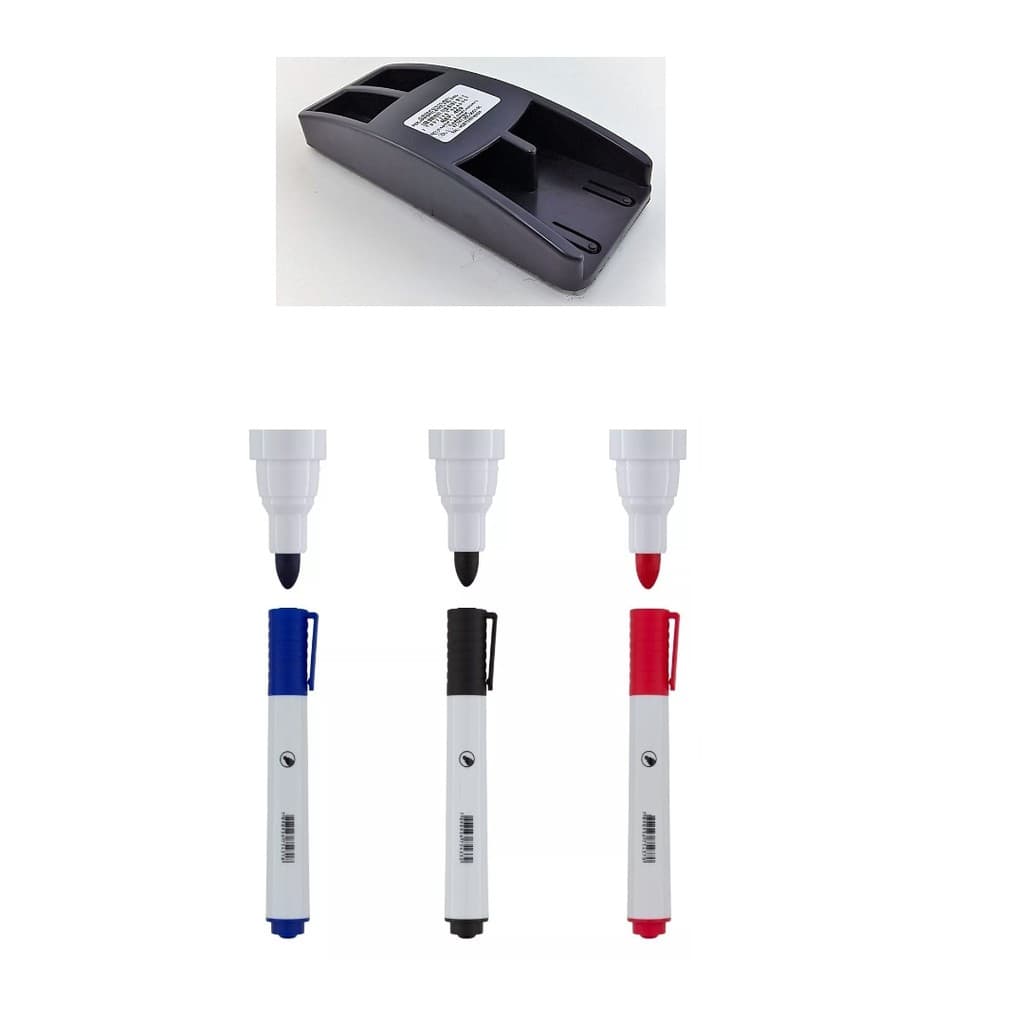 Apagador para Quadro Branco Com 3 Marcadores - ARUFORTE