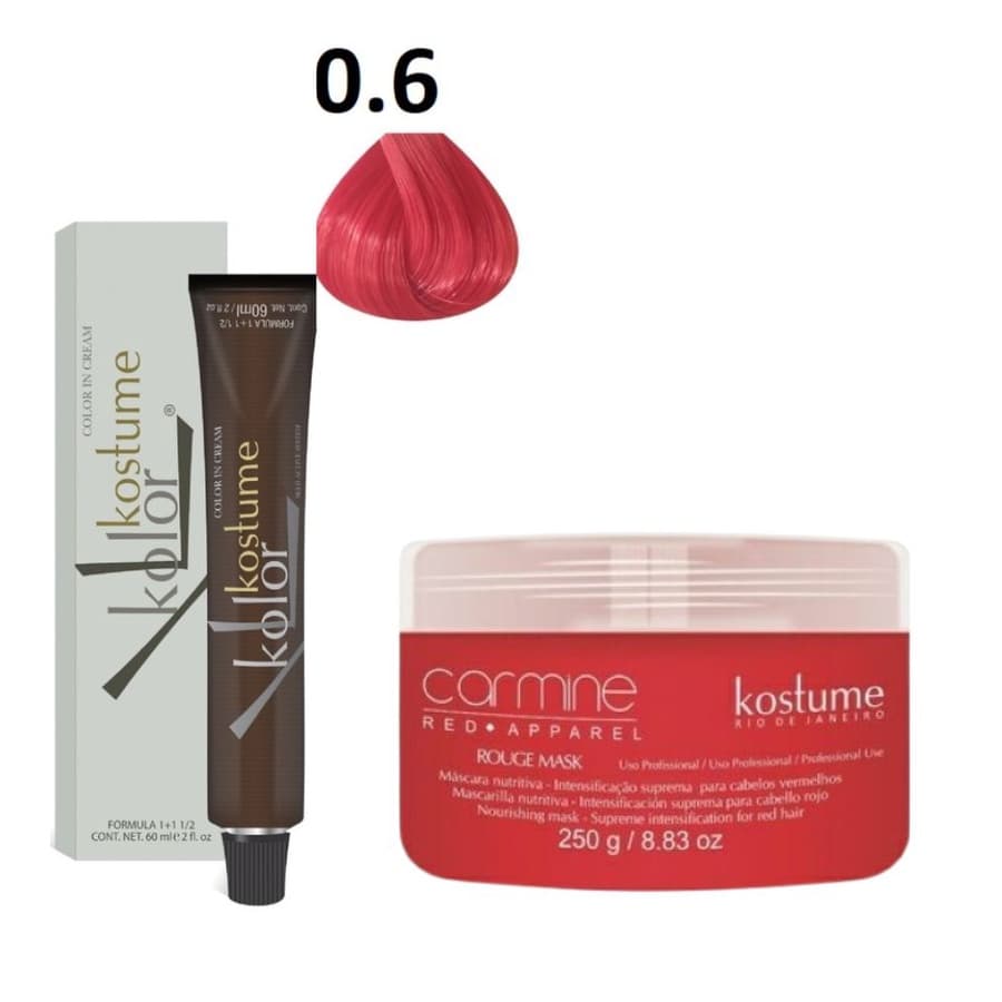 Kit Kostume Kolor Intensificador 0.6 + Máscara Carmine Rouge 250g