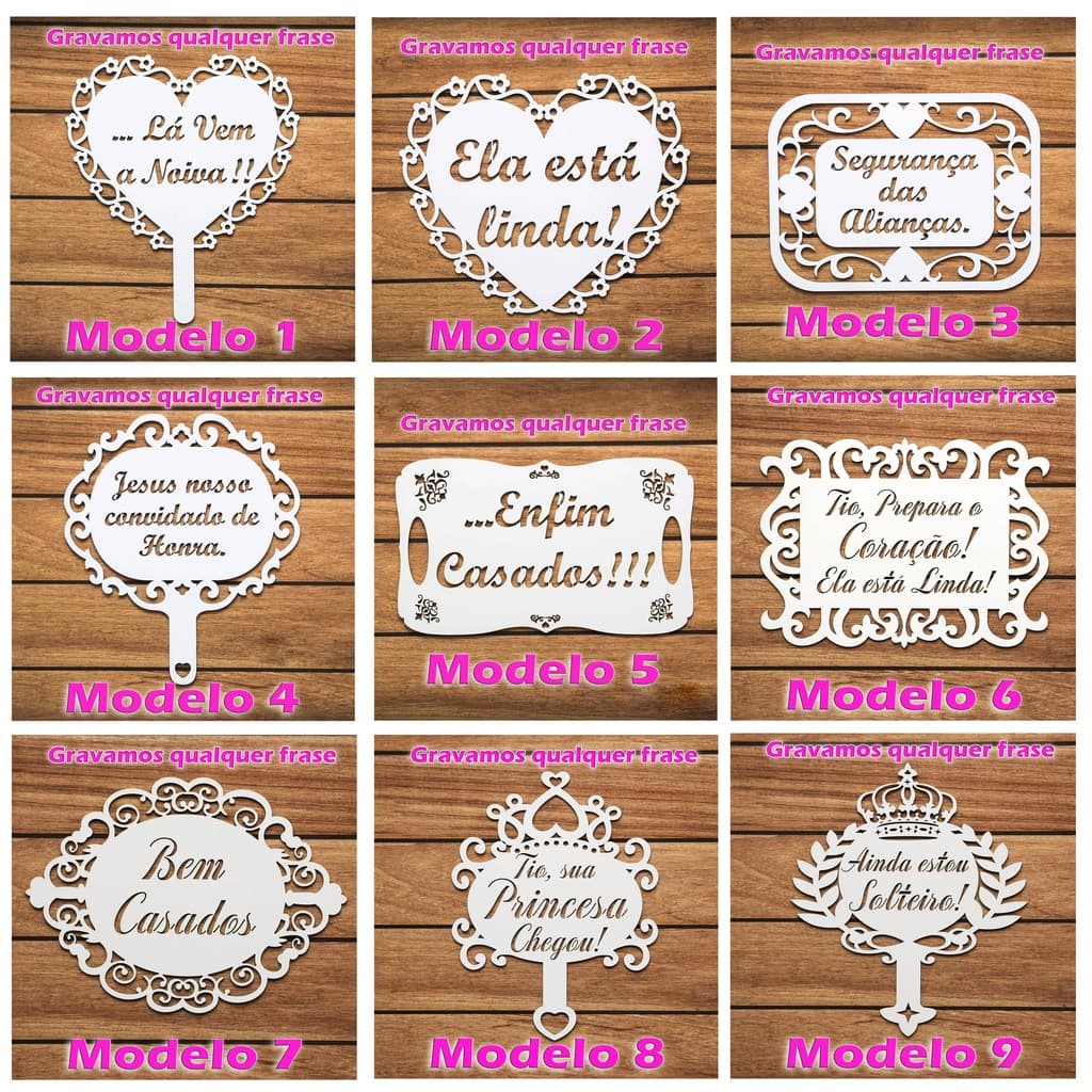 Kit 3 Placas Casamento Mdf - Lá Vem A Noiva- Personalizada