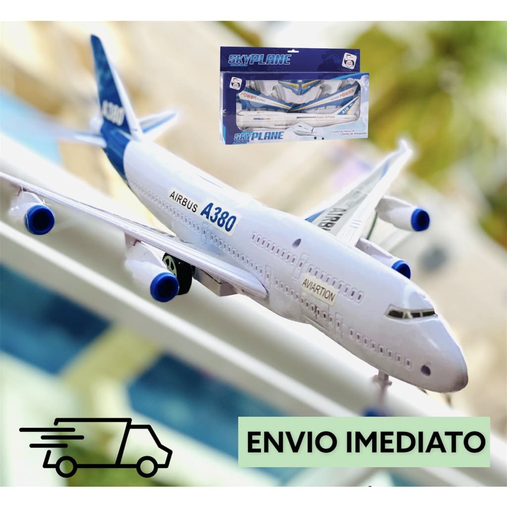 Miniatura Avião Gol Aeronave Airbus A380 Com Fricção