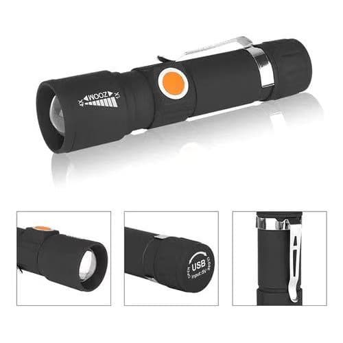 Lanterna tática recarregável led T6 para uso militar caça camping pesca e outros