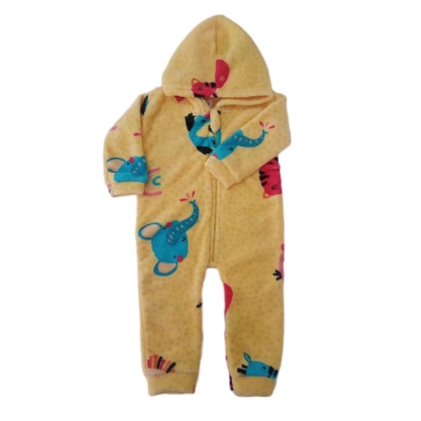 macacão bebê infantil micro soft capuz e zíper
