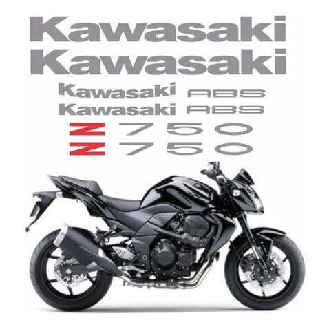 Kit Jogo Faixa Emblema Adesivo Kawasaki Z750 2010 Preta