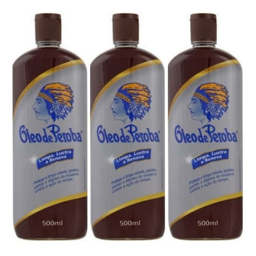 Kit 03 Óleo De Peroba King Lustra Moveis Da Brilho 500 Ml