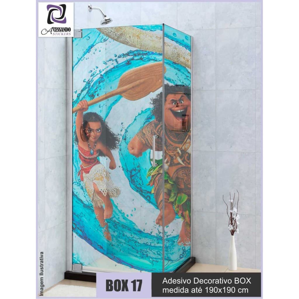 Adesivo Pelicula Jateado Segurança P/ Box Infantil Moana +hd