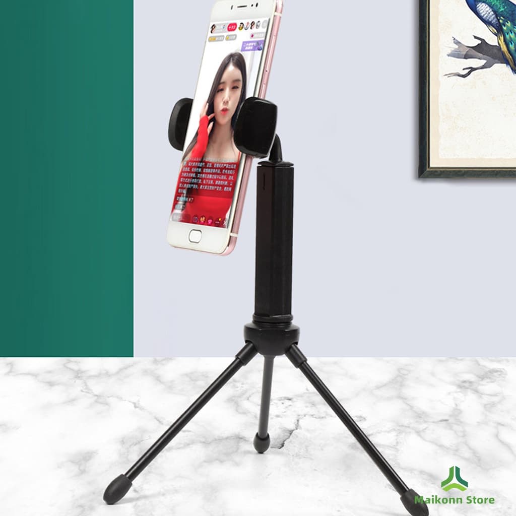 Suporte Tripé Para Mesa Celular Mini Pedestal Ajustável 360°