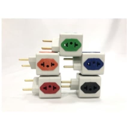 1X Tomada Adaptador Benjamim Power Cubo Pino Cor aleatória 4 Saídas 10 Amperes 02' RIOMARTEC