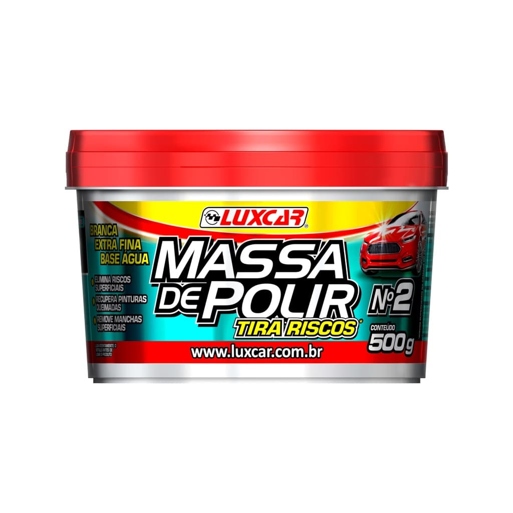Massa de polir carro tira riscos pasta n2 extra fina 500g cera luxcar