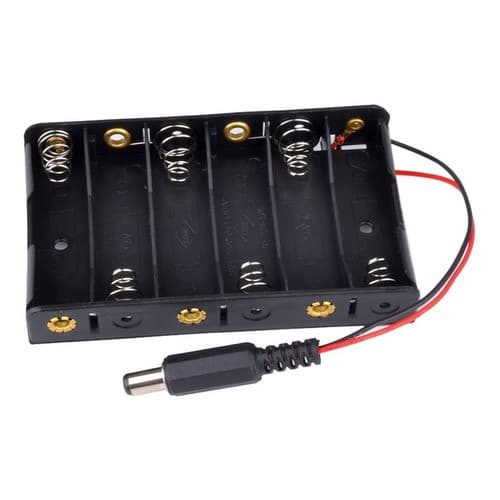 Case Suporte De 6 Pilhas Aa C/ Plug P4 P/ Arduinno, Pic, Etc
