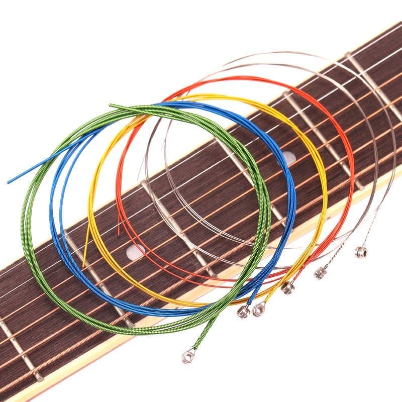 1 Conjunto De Cordas De Aço Colorido De Laço-íris 6pçs Para Violão Acústico