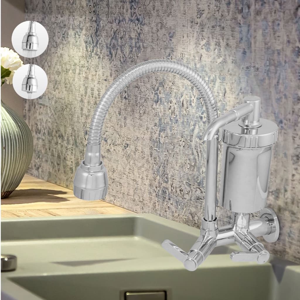 Torneira de Cozinha Gourmet Flexível Parede com Filtro Abs 1/4 de Volta