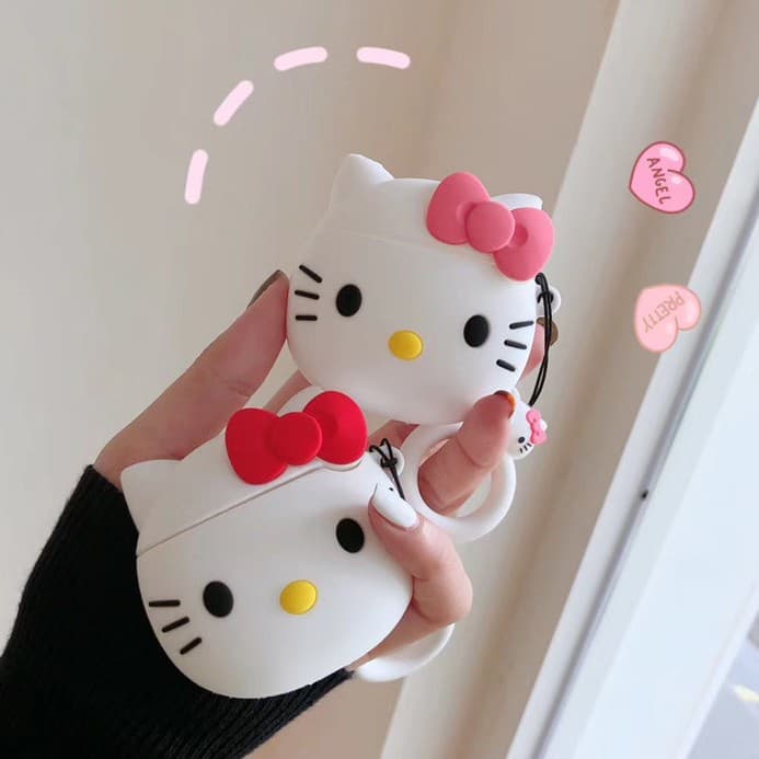 Capa De Proteção Para Fones De Ouvido 3D Hello Kitty AirPods Pro 3 Anti-Queda Silicone Soft 3Case