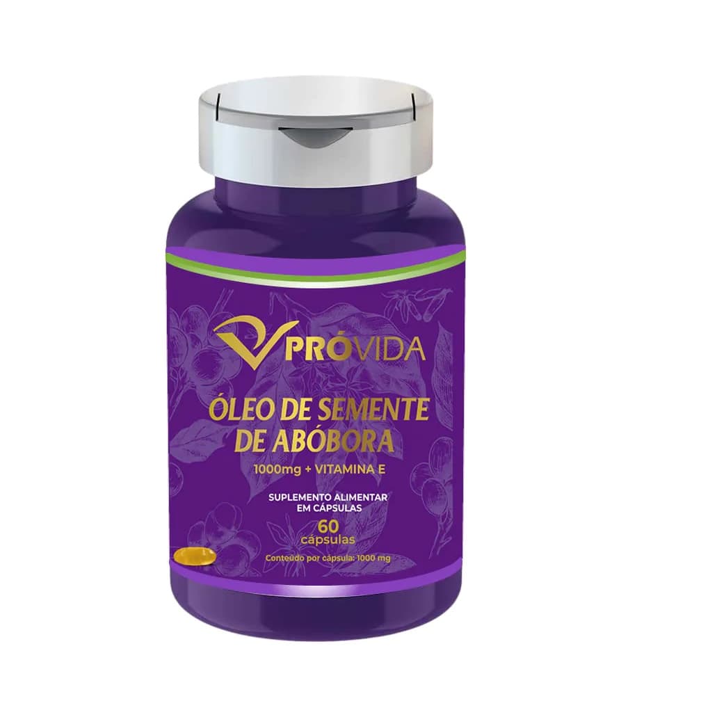 Óleo de Semente de Abóbora 1000 mg + Vitamina E - 60 Cápsulas