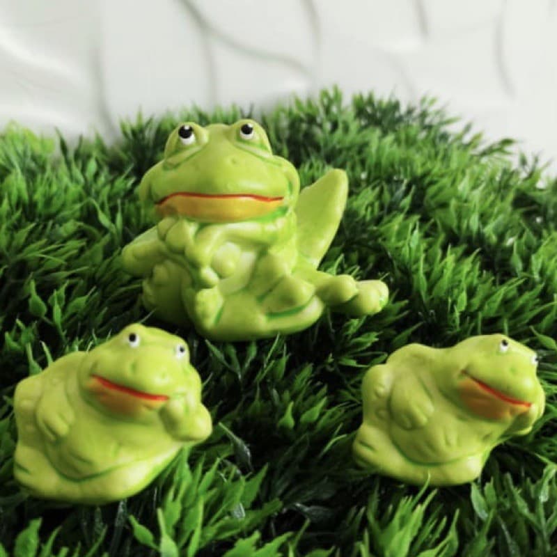 🐸 3 pcs / Miniatura de Sapos / Sapinhos Fofos / Animais em Porcelana / Casa Jardim Mini Estatueta Animal