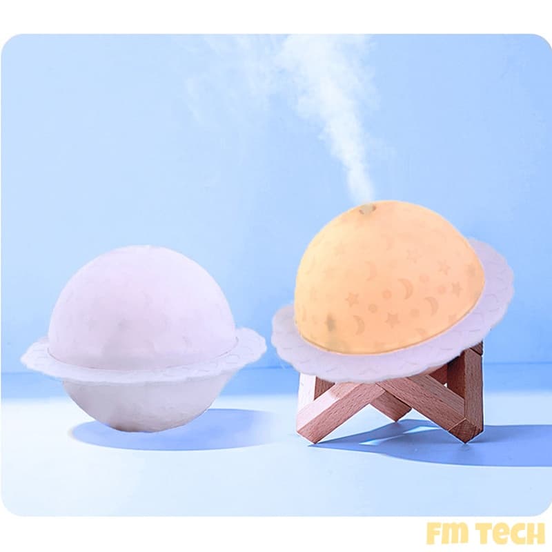 Umidificador Lâmpada Lua Saturno Planeta 3D