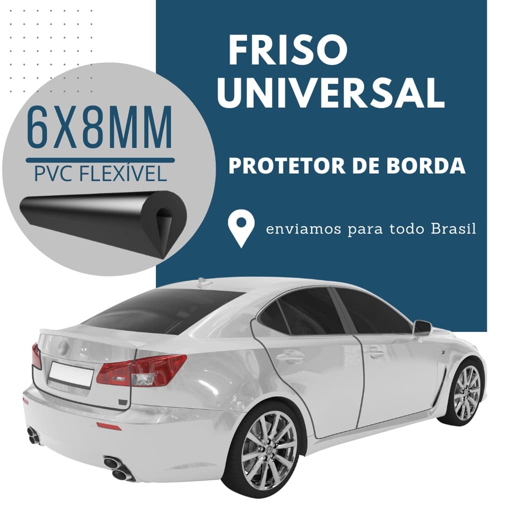 Protetor De Bordas Portas, Placas, Para-brisa, Carro Veiculo Universal Carro -  20 Metros - Preto Fosco