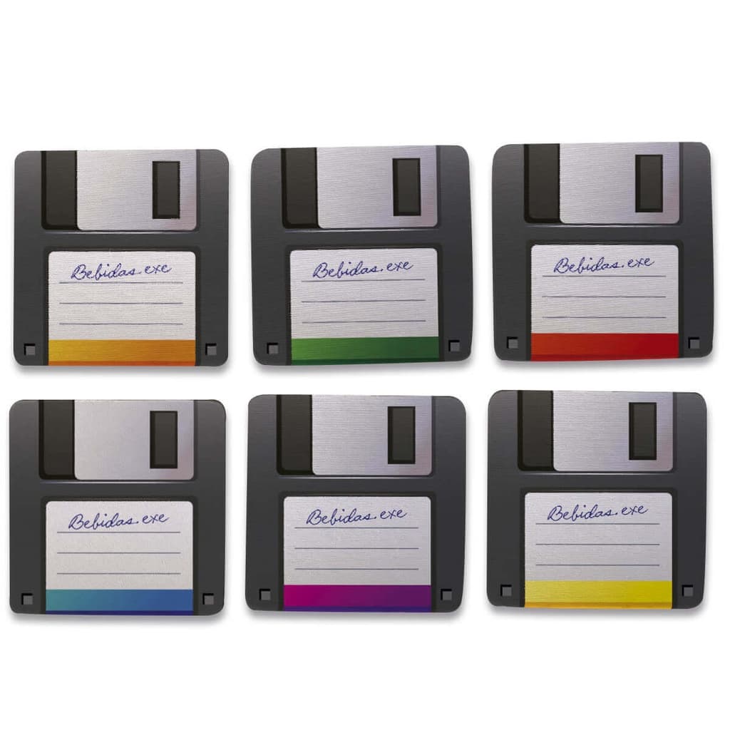 Kit 6 Porta Copos Nerd Retrô Disquete Decoração divertida