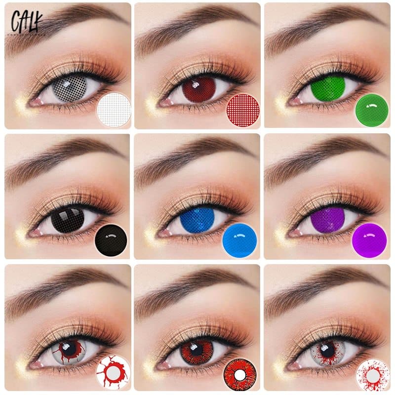 1 Par Lentes De Contato Unissex Moda Colorida Olhos Grande Sem Grau / Maquiagem Cosplay Halloween