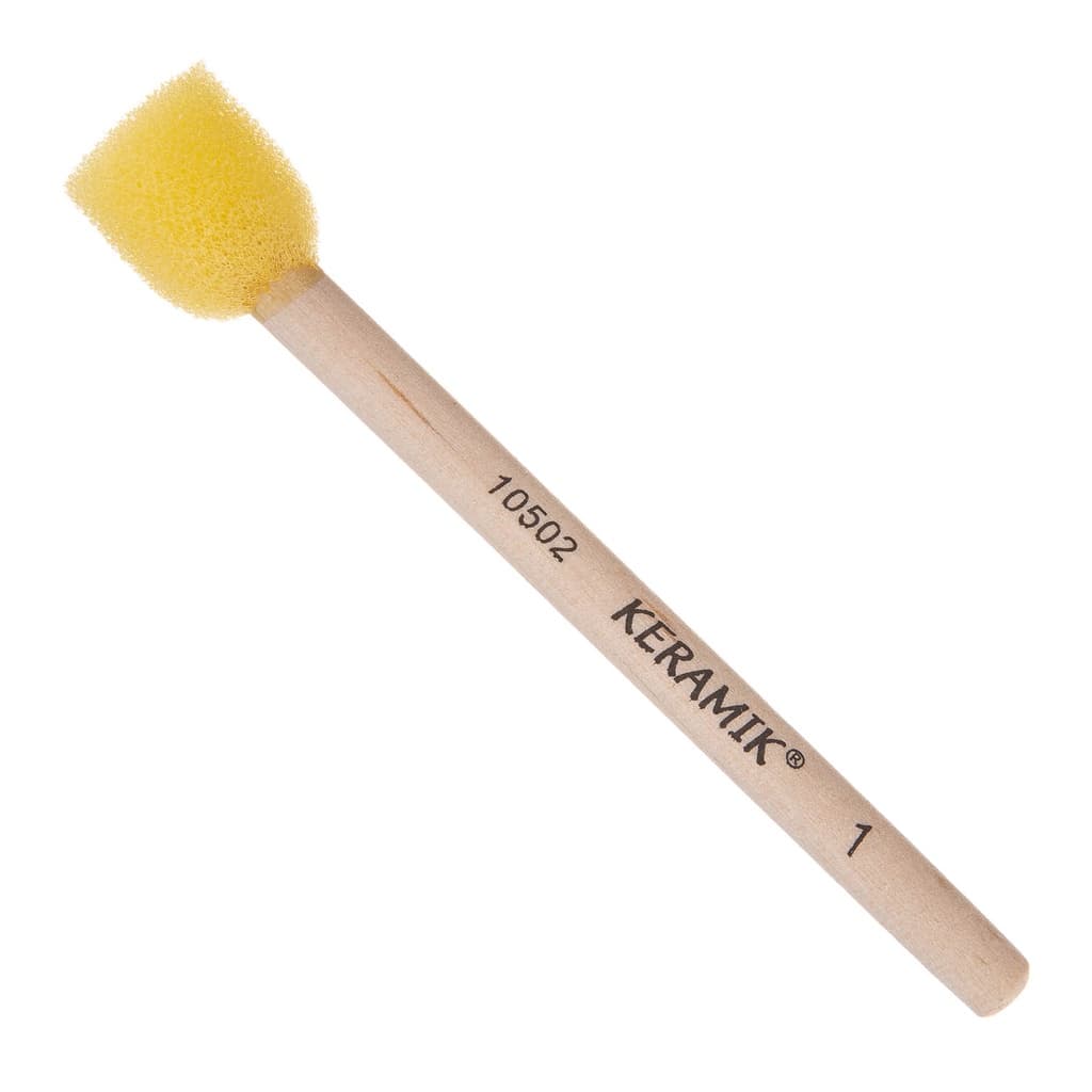 Pincel Pintura Batedor de Espuma Cabo Madeira Keramik