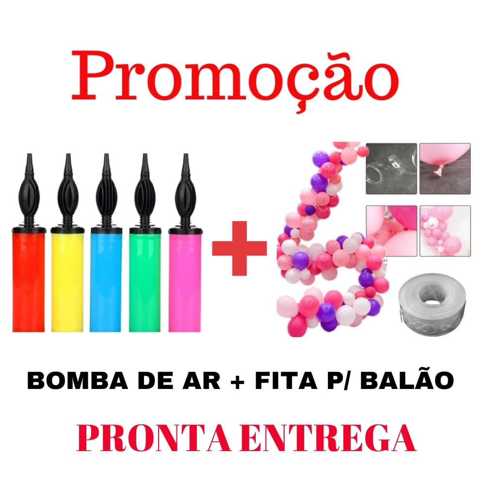 Fita Para Arco Desconstruido Balão/bexiga /bobo + Bomba De Bexiga/ Bubble Manual A Pronta Entrega