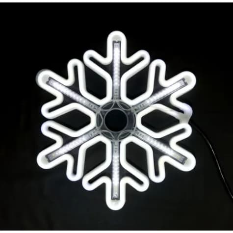 Painel Neon Led Natal Floco De Neve Decoração 40cm 110v Enfeite Porta Natalino Pisca