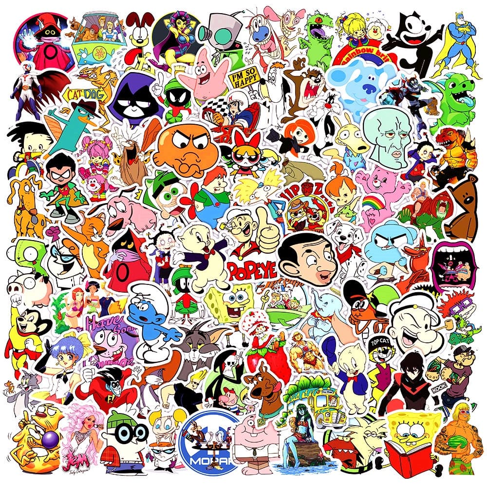 90 S Clássico Dos Desenhos Animados Graffiti Adesivos Para Laptop Motocicleta Bicicleta Guitarra Carro Skate Bagagem Decalque