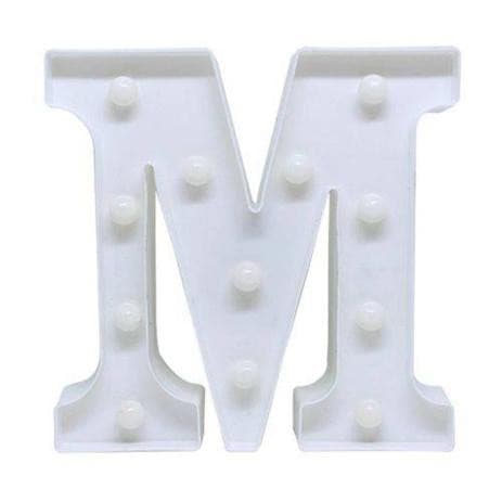 Letra (M) Luminária Decorativa Luminosa Led 3D - Letra 22 cm