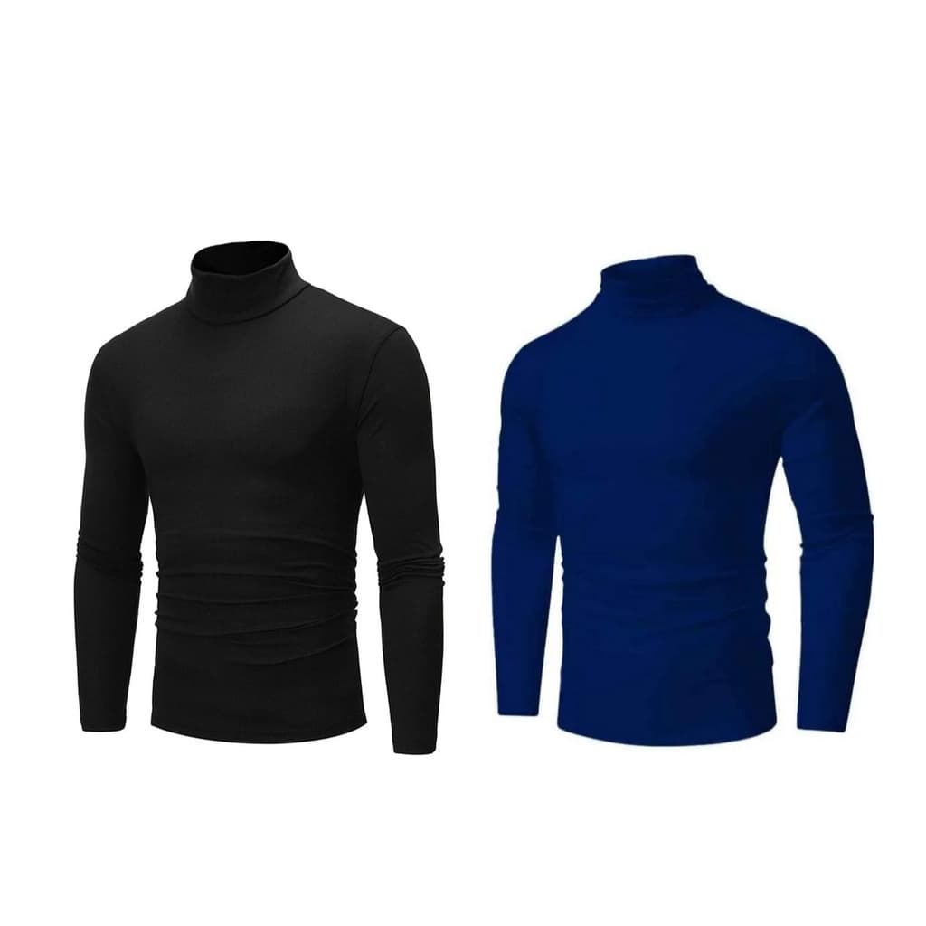 Camisa masculina segunda pele gola alta/kit com 2 unidades