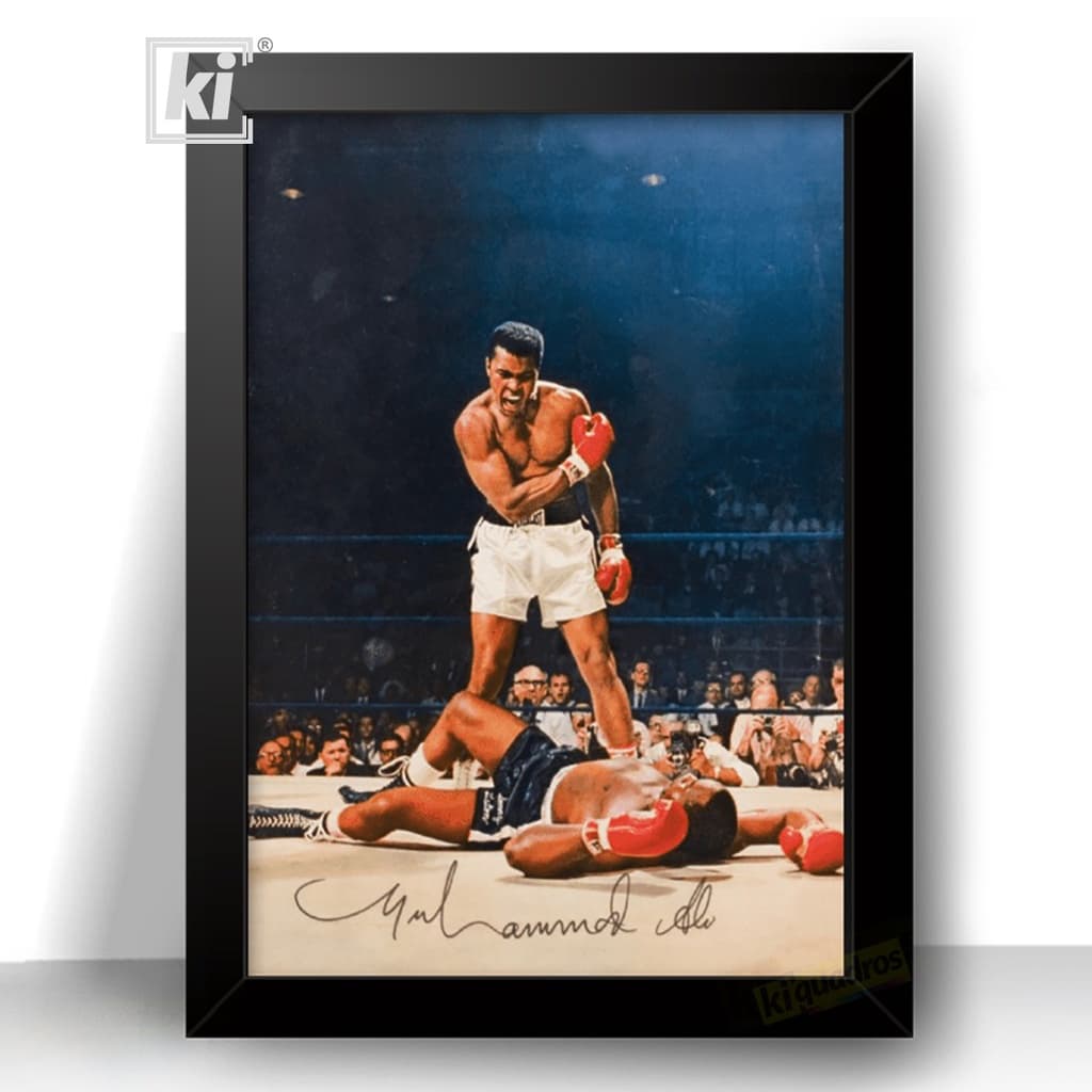 Quadro Do Boxe Ali Decorativo Foto Historica 44cm