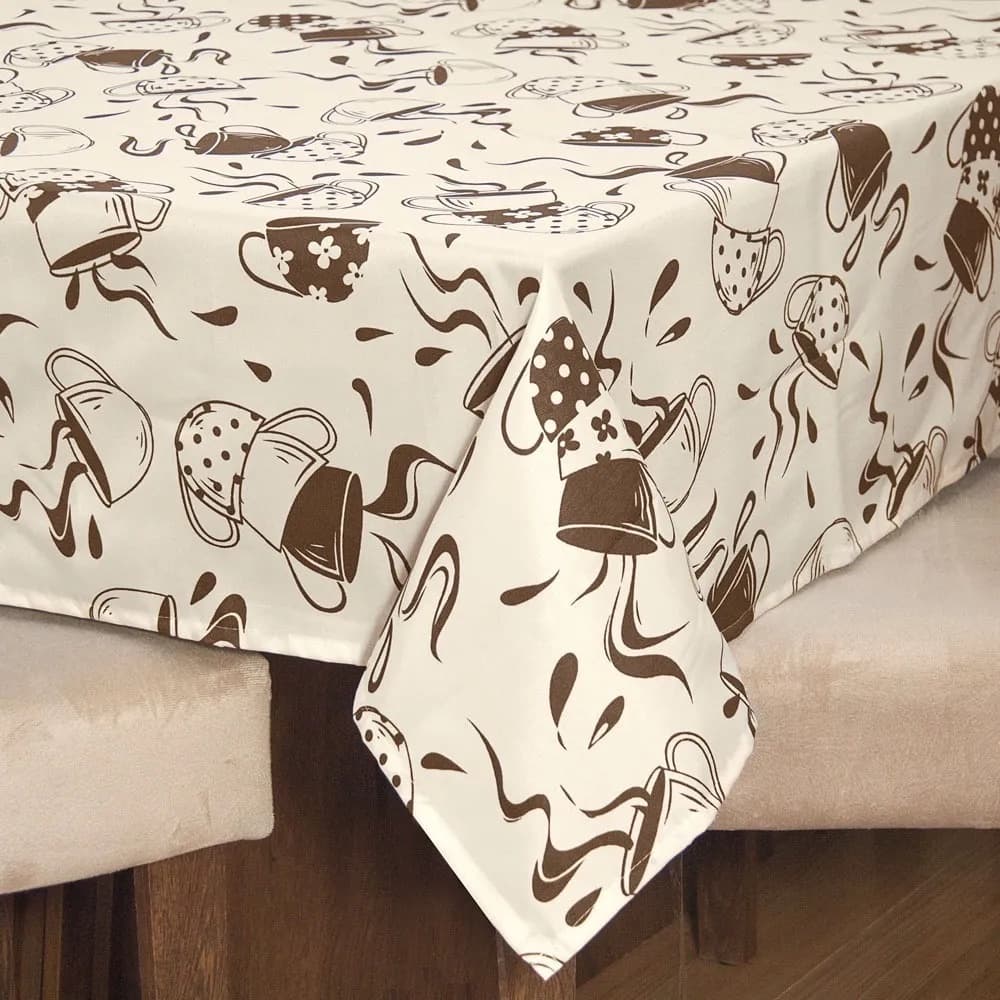 Toalha de mesa 2,10m x 1,45m- tecido oxford estampado-6 lugares
