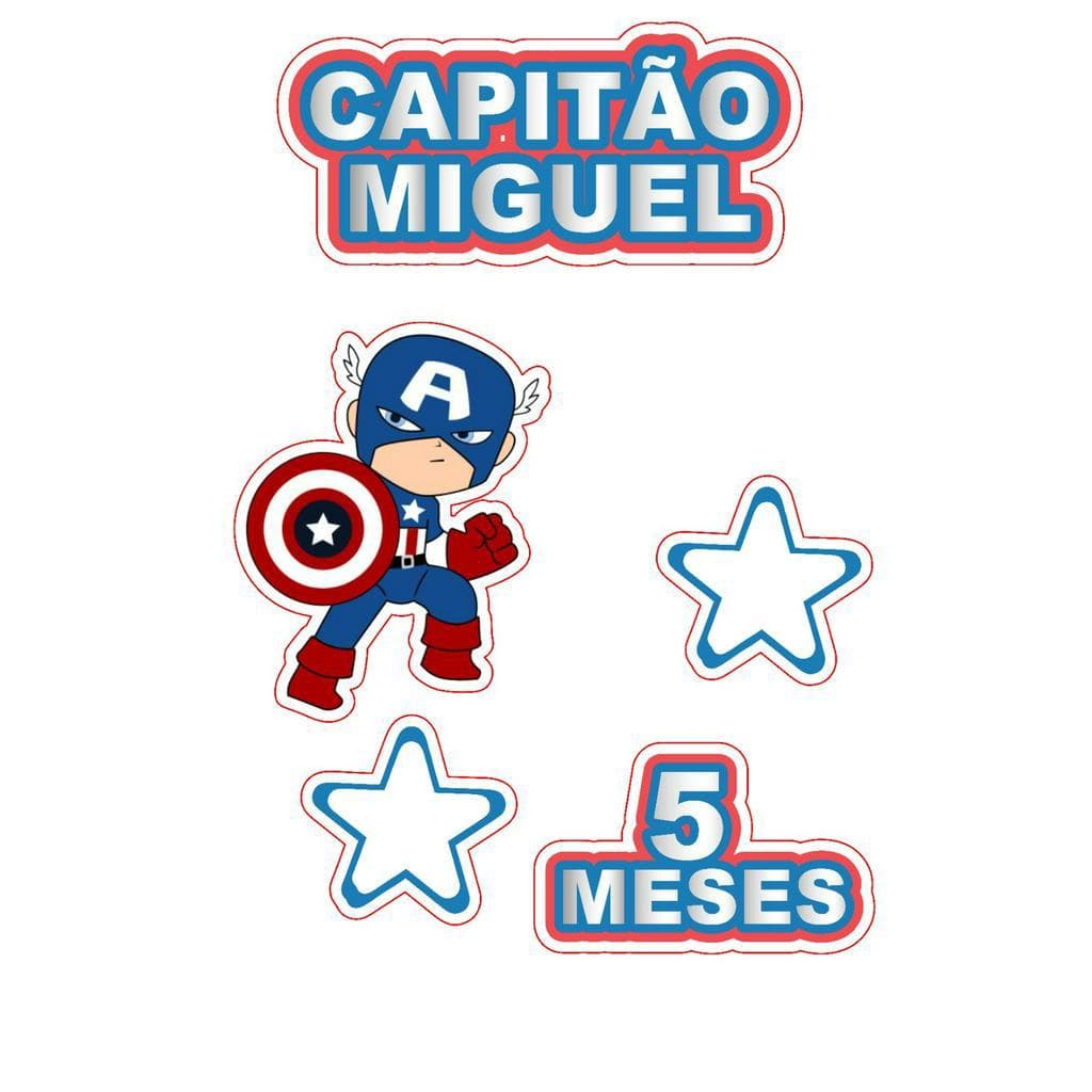 topo de bolo capitão america cut