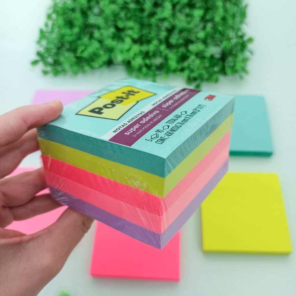 Bloco Adesivo Post-It Cubo 5 Cores 76 mm x 76 mm 450 Folhas - 3M