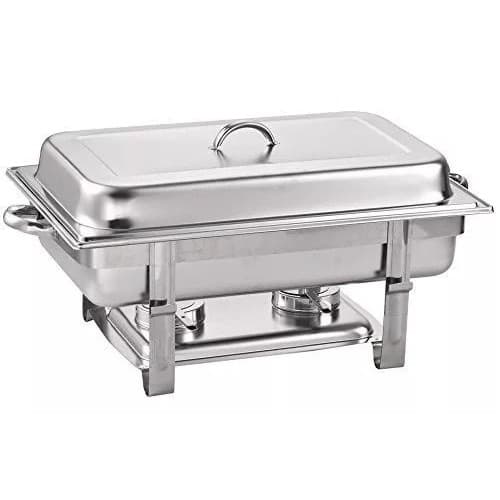 Rechaud Retangular 2 cubas 1/2x65mm aço inox pronta entrega