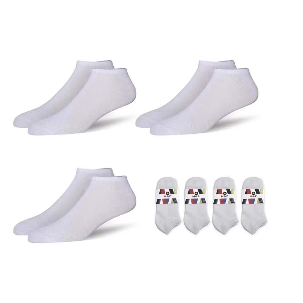 Kit 12 Pares Meias Branca  Cano Curto Soquete 38-44