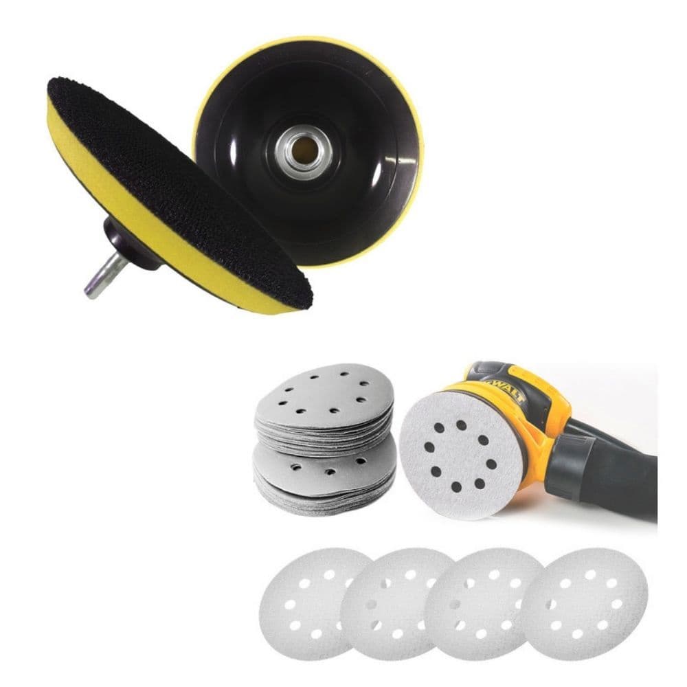 Kit Base Disco de Lixa com 10 Disco de Lixa Branco 150mm Grão 400