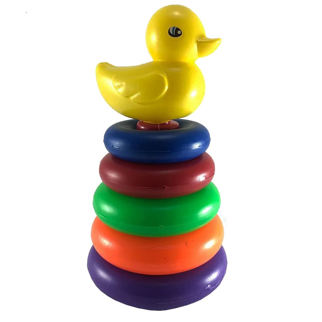 Brinquedo 1 Ano Menino e Menina Patinho Empilhar Infântil Jogo Argolas