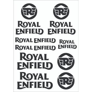 Cartela Adesivos Royal Enfield (9 Unidades) + Brinde