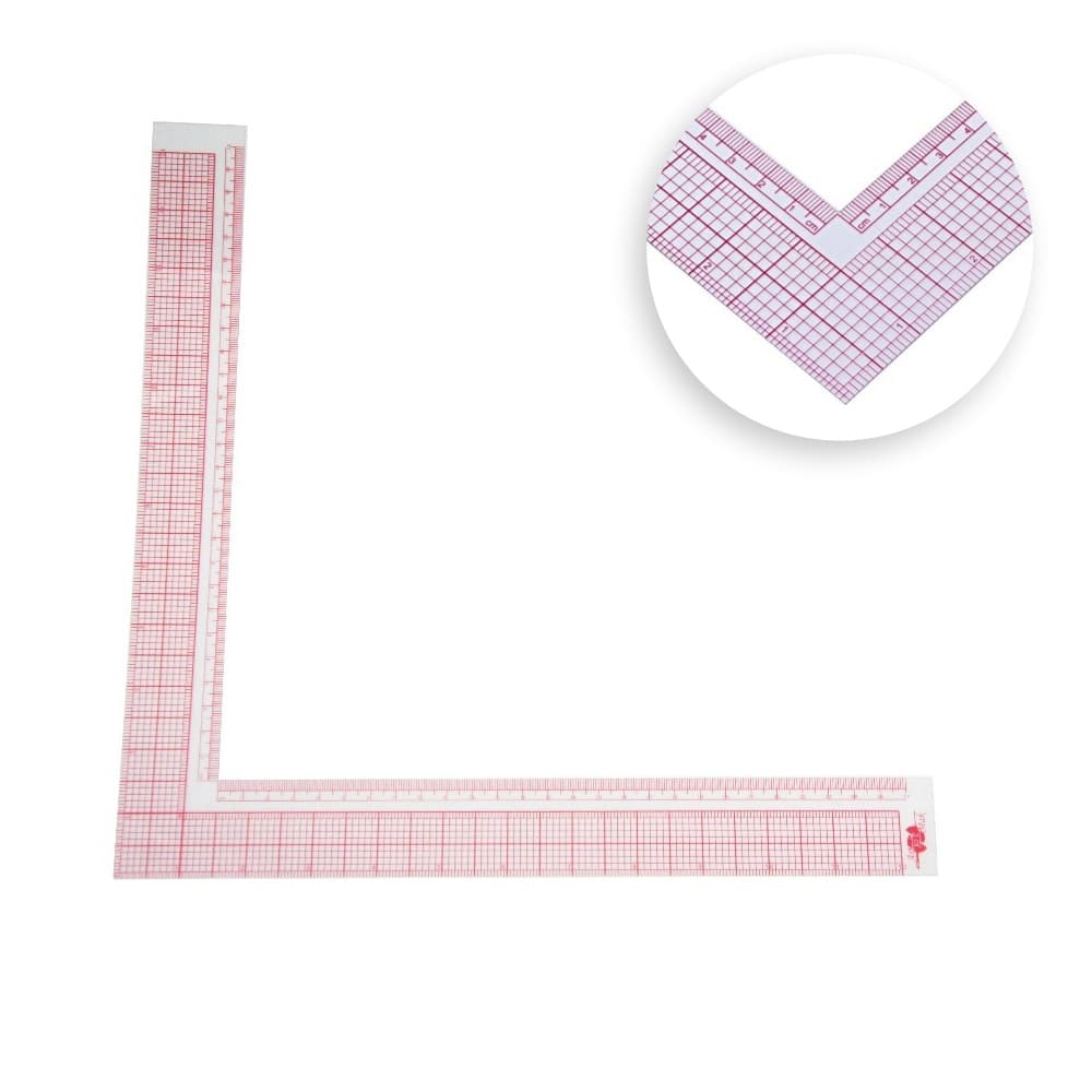 Régua Esquadro Modelagem 27cm Acrílico Costura Alfaiataria Profissional