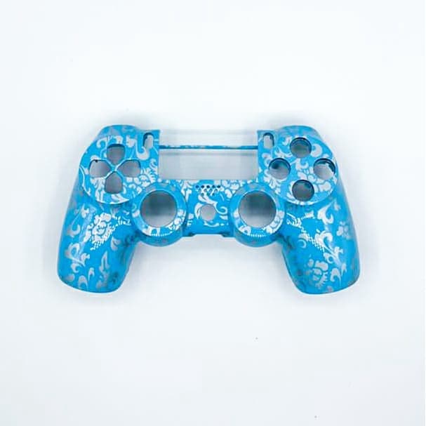 Capa Controle Ps4 Jet Black (Floral Cyan)