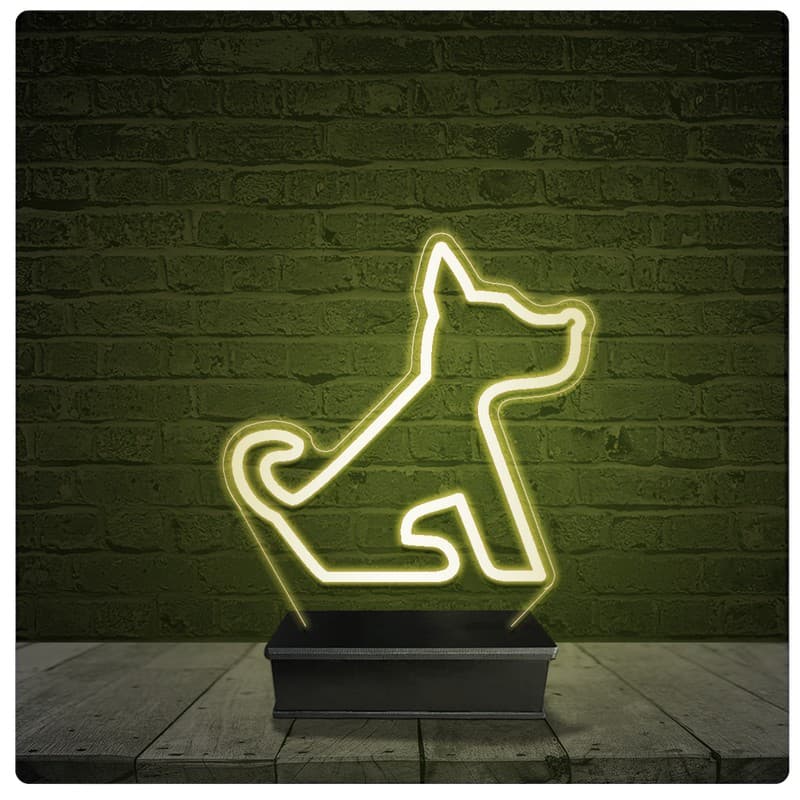 Led Luminária Acrílico Abajur - Cachorro dog Pet shop