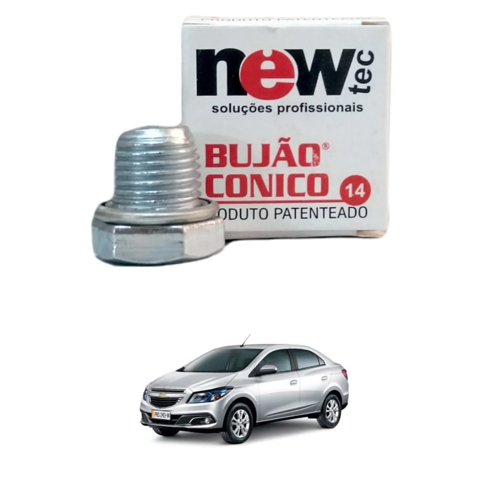 Bujão Cônico Para Cárter Espanado 14mm Chevrolet Prisma Flex