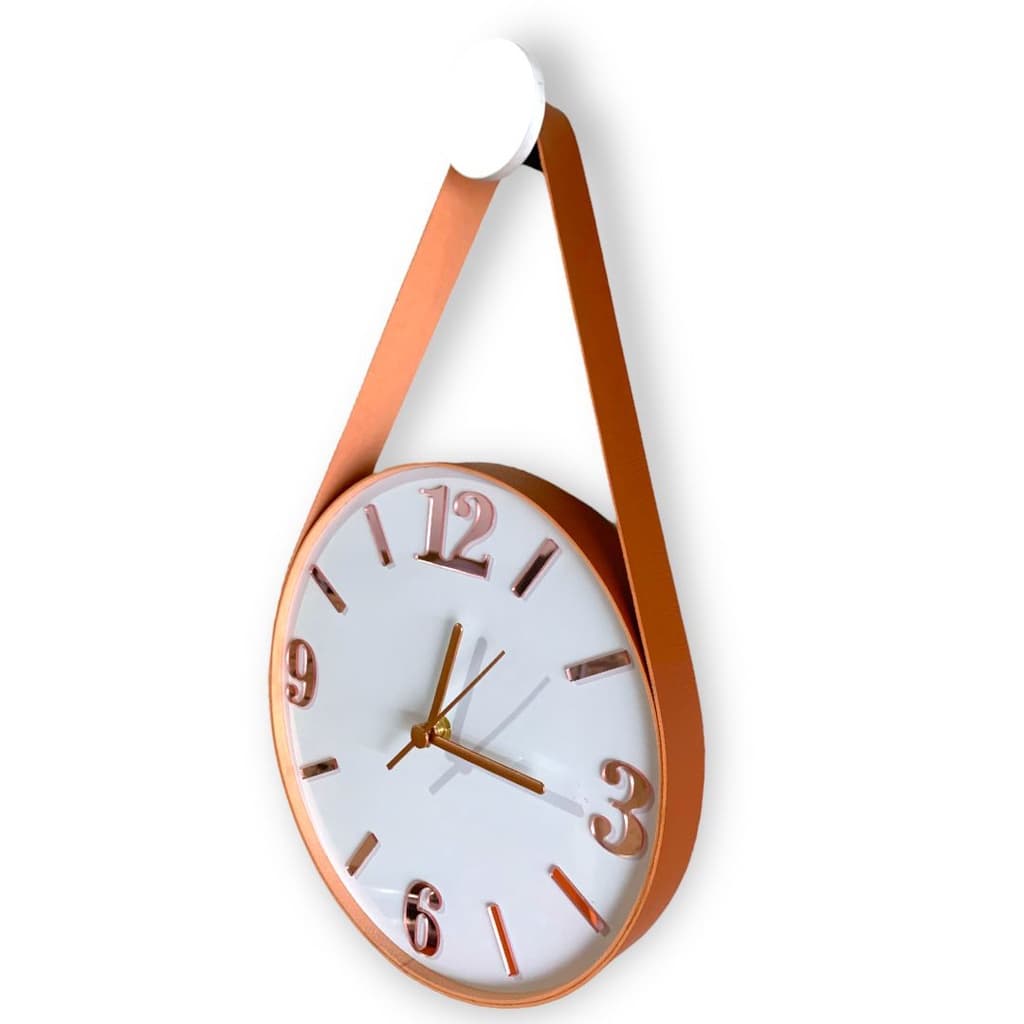 Relógio De Parede Branco Cardinais Rose - Adnet 26 Cm