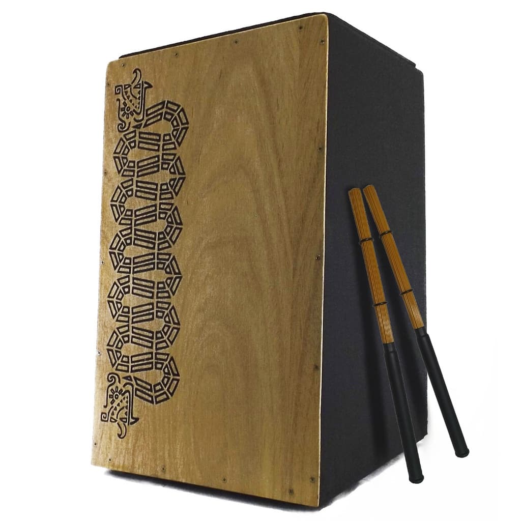 Cajon Carron Acústico Percussionline Serpente + Vassourinha