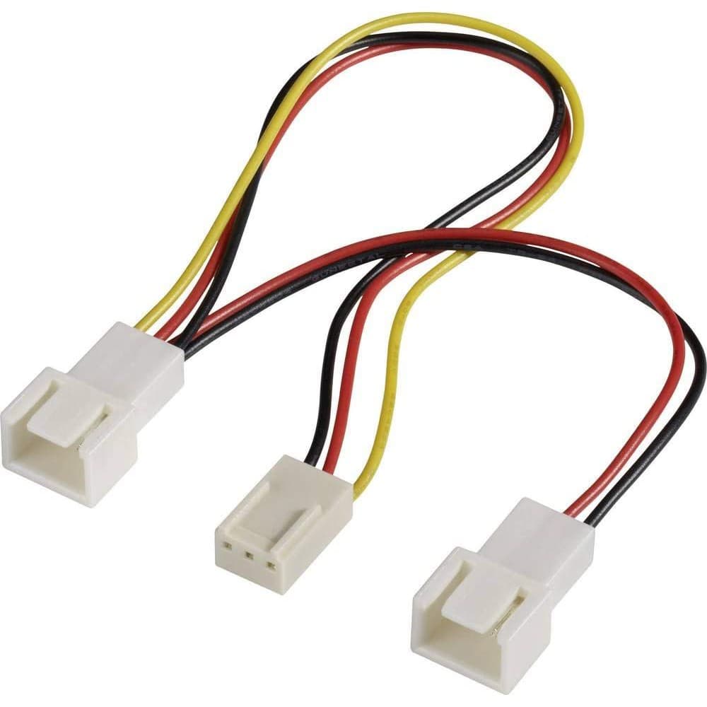 AKASA Cabo Splitter para Cooler 3 pinos placa mãe Modelo: AK-FY320 3Pin  Permite a conexão de 2 Cooler no mesmo conector