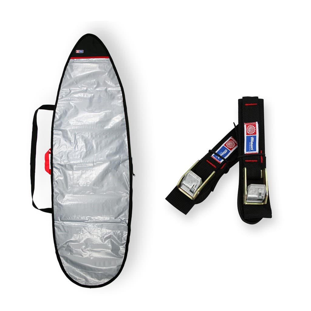 Capa Prancha Surf Refletiva Acolchoada 6'0 A 6'3 + Fita Rack 5m - Maori Extreme