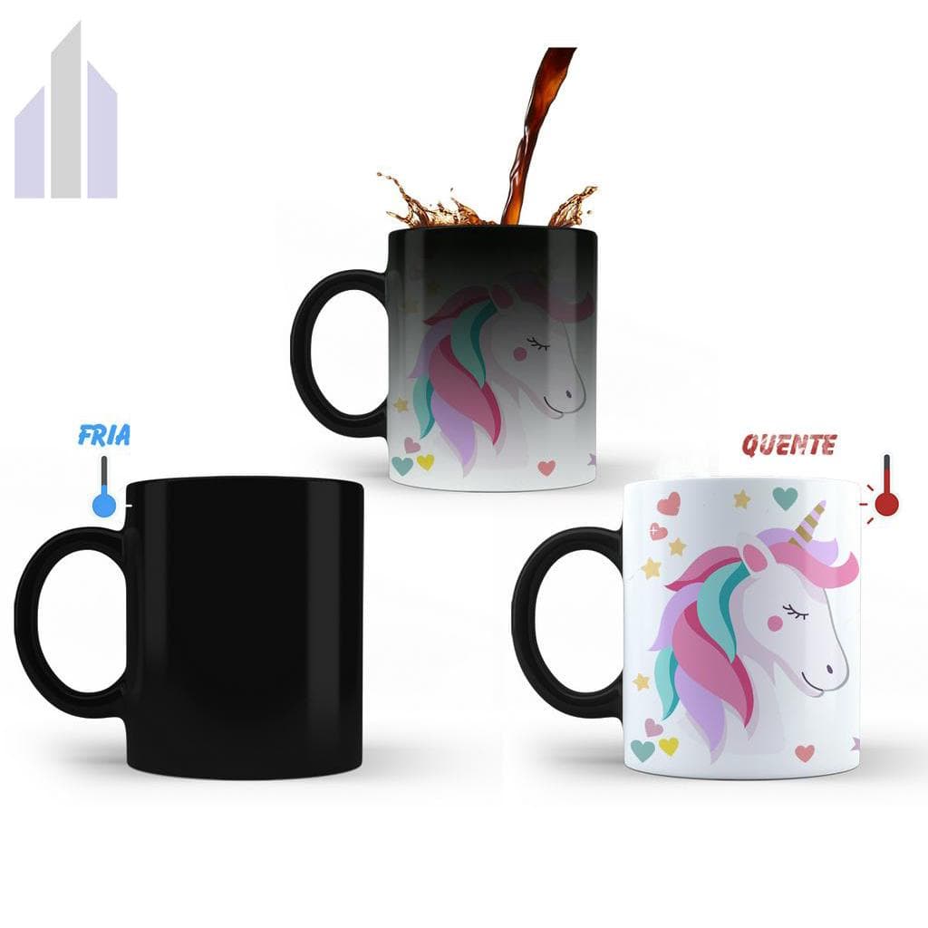 Caneca Mágica Presente Unicórnio Termossensível 325ml Cerâmica Mod.01