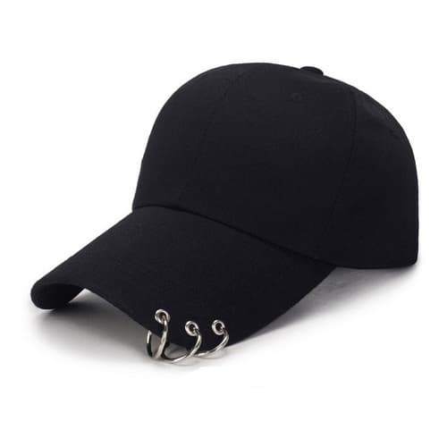 Boné Aba Curva Fivela Strapback Argolas Piercing Nova Moda K Pop